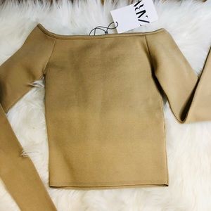 Zara Boatneck Scuba Knit Top (Brand New W/ Tags)